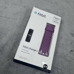 Fitbit Charge 3 Sport Band Purple S/P Breathable Design Tracker Not Included